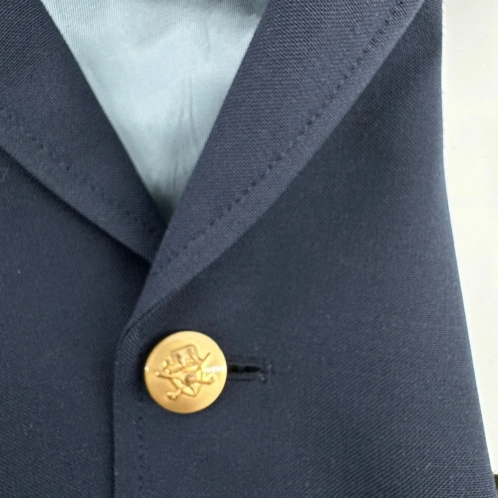 Hart Schaffner Marx Blazer Mens 42L Navy Blue‎ Gold Button Jack Nicklaus Preppy